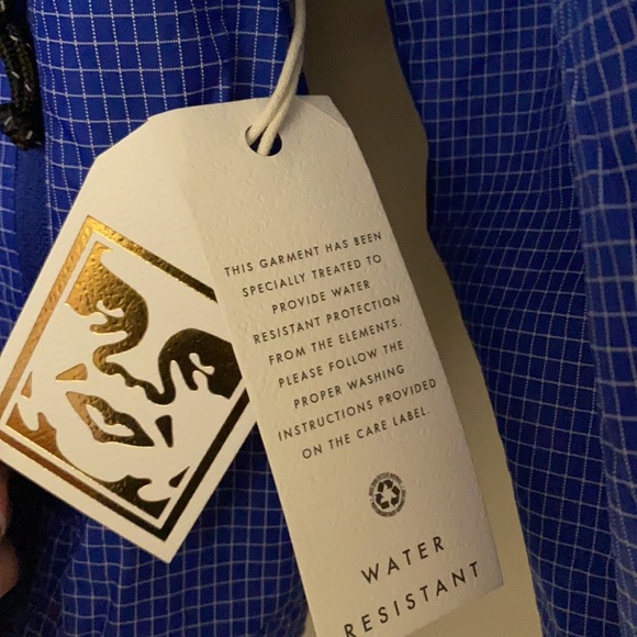 NWT Obey riverbed colbalt blue hooded jacket sz: S - Picture 5 of 11